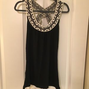Mango Backless Black and White Top